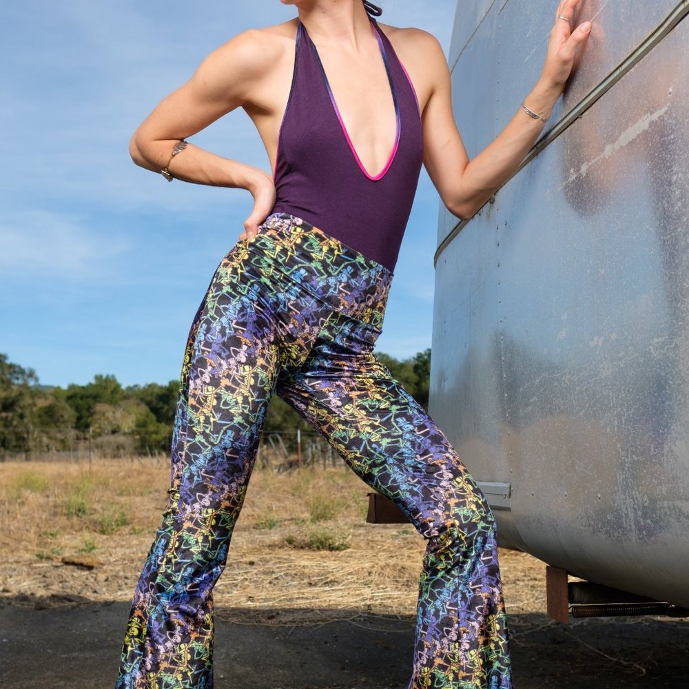 Grateful Dead Velvet Bell Bottoms - Skeleton - Picture 5 of 11